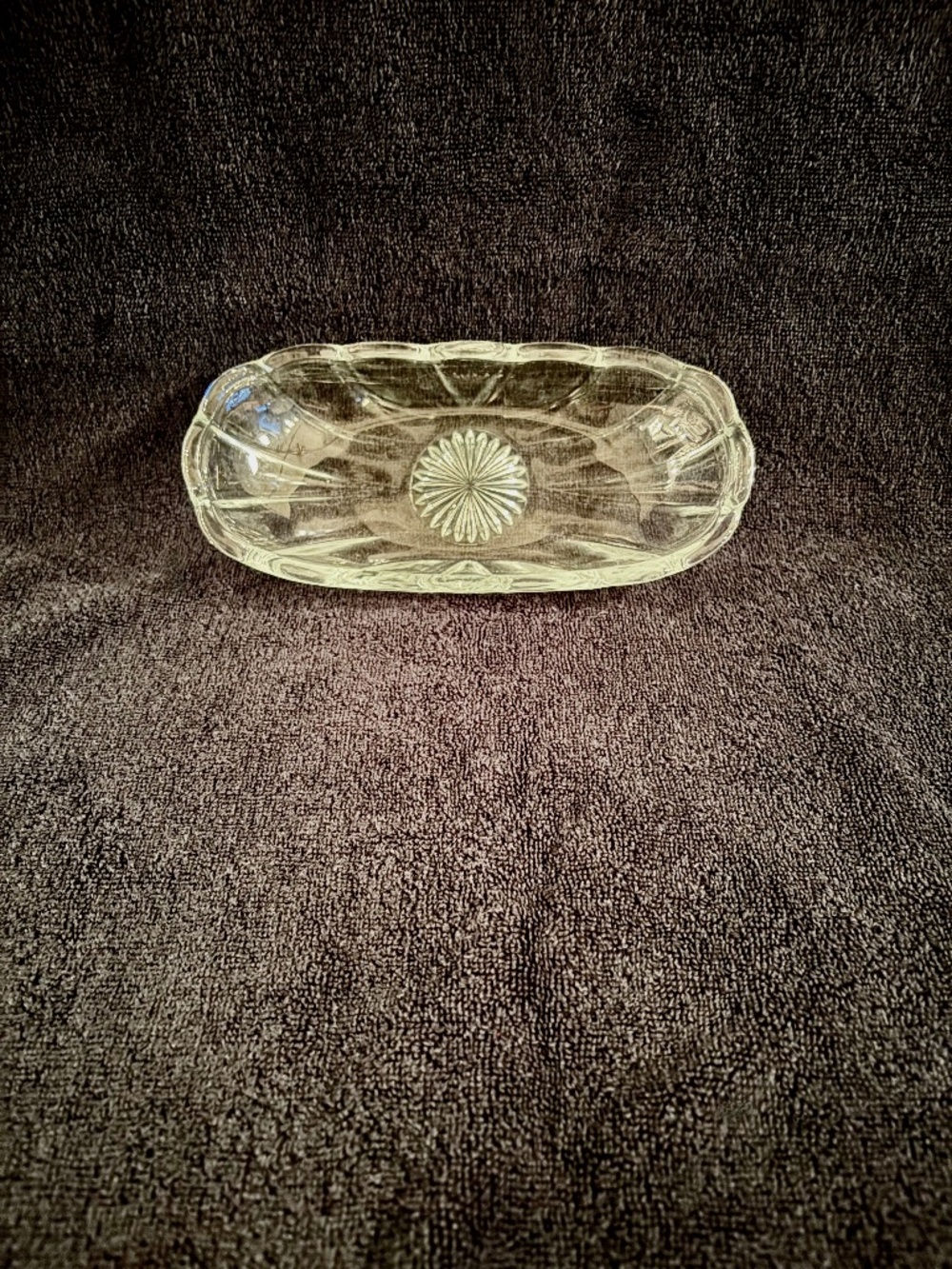 Vintage Clear Glass Condiment Dish